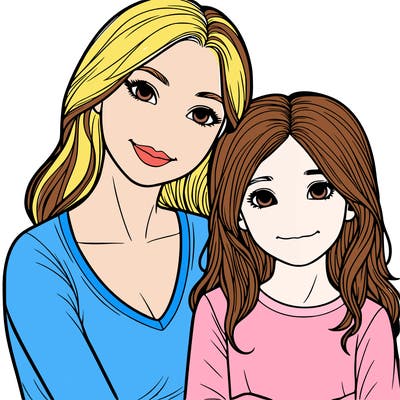 mother and daughter realistic