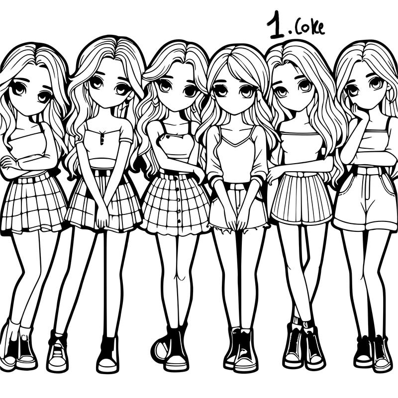 a group of girls realistic