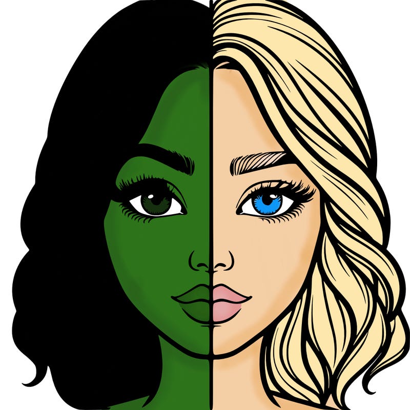 realistic girl split half