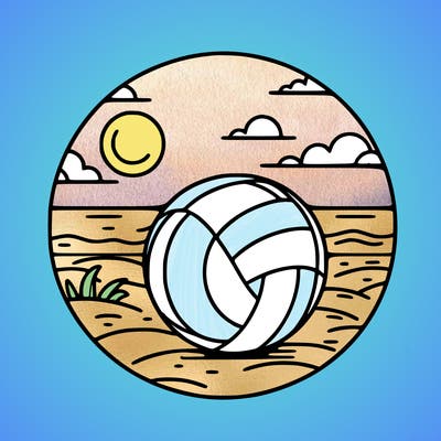 volleyball on a beach