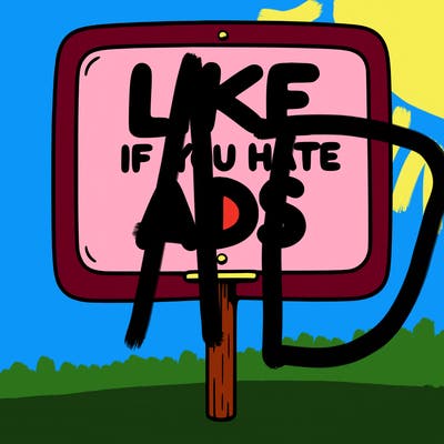 a sign that says like if you hate ads