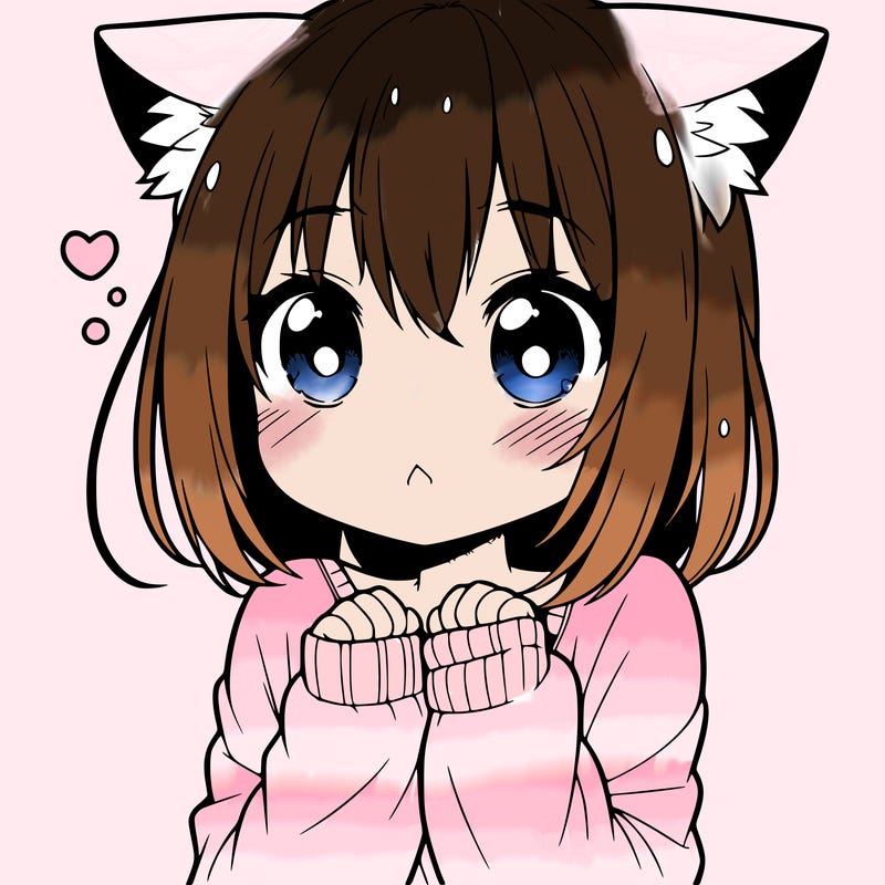 shy anime catgirl