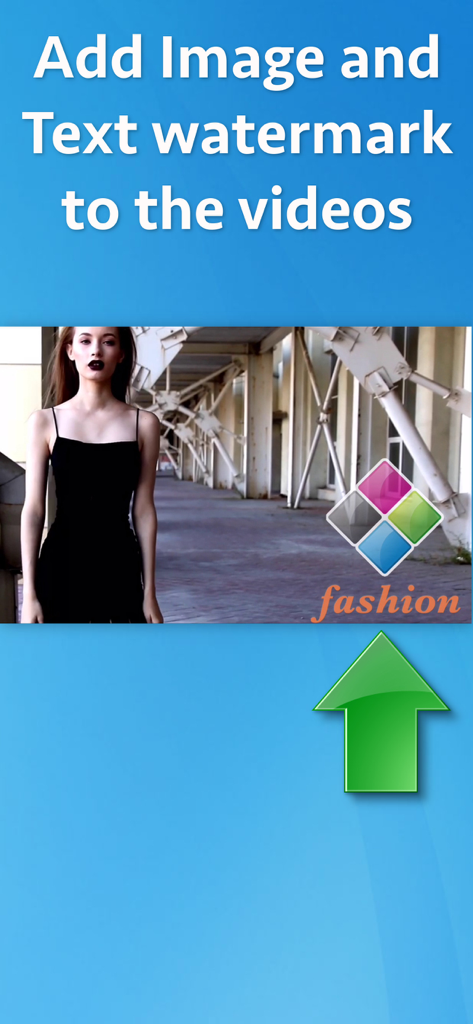 Video Watermarker - A screenshot showing the process of adding a logo and text watermark to a video within the Video Watermarker app.