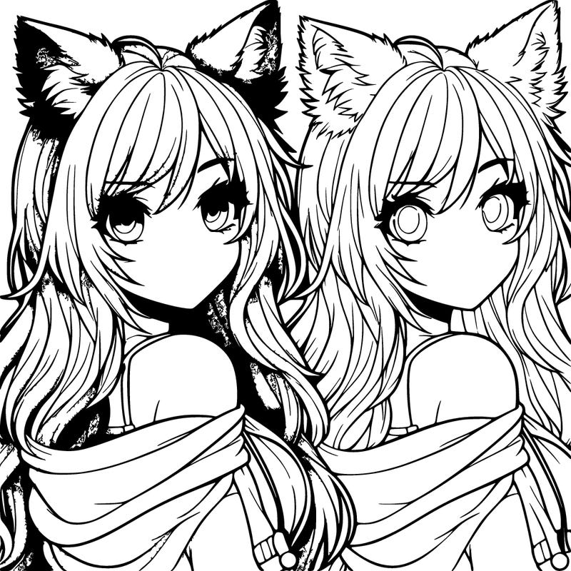 realistic girl with wolf ears