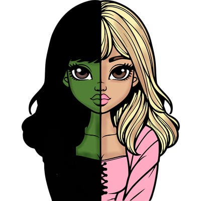 realistic girl split