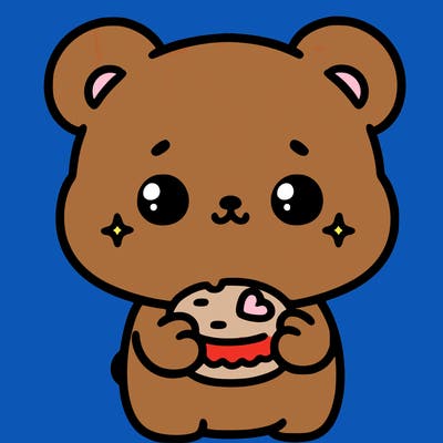 cute bear holding something