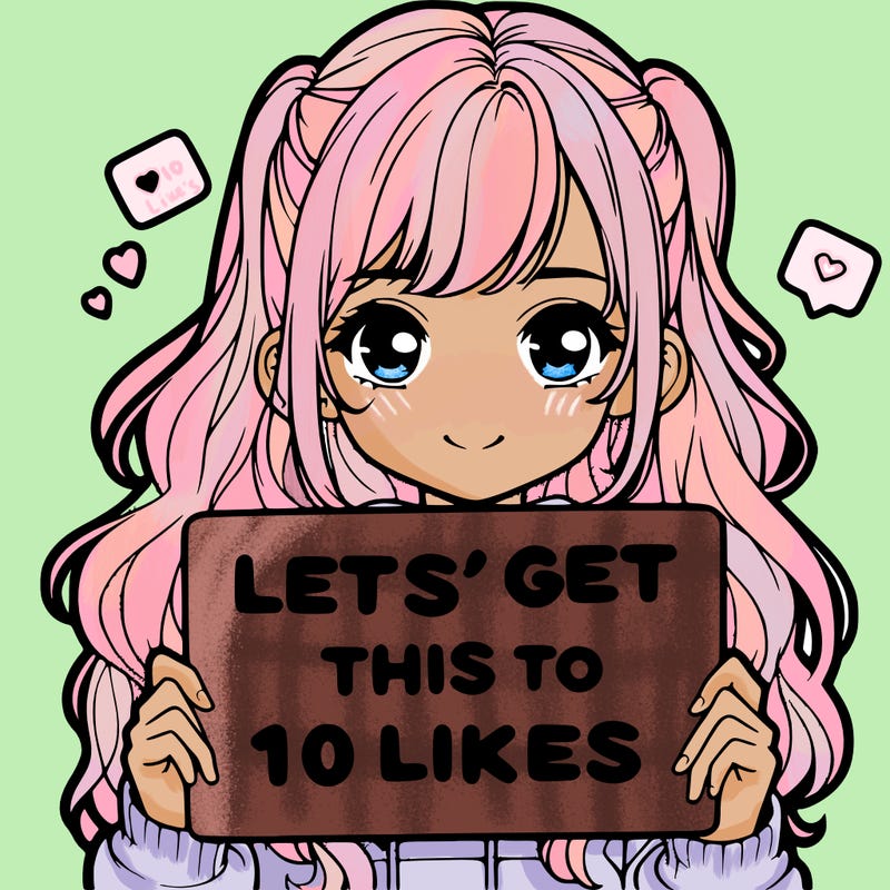 girl holding up sign that says let’s get this to 10 likes realistic