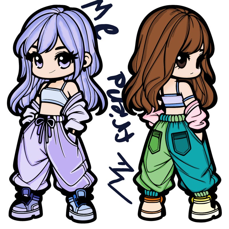 girl in crop top and baggy pants