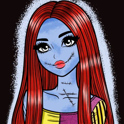 realistic girl with straight and long hair