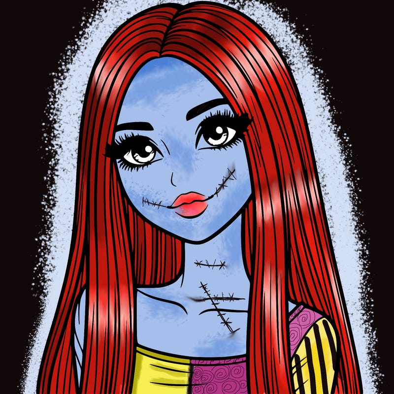 realistic girl with straight and long hair