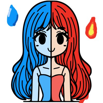 split girl with long hair