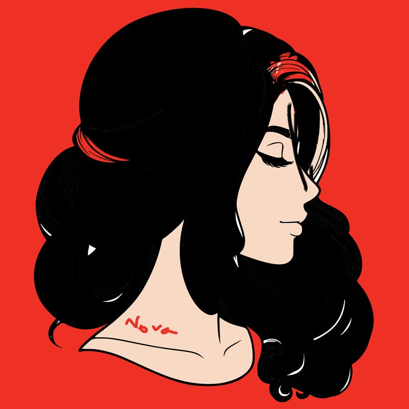 realistic woman's head & hair