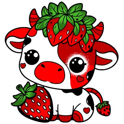 cute strawberry cow