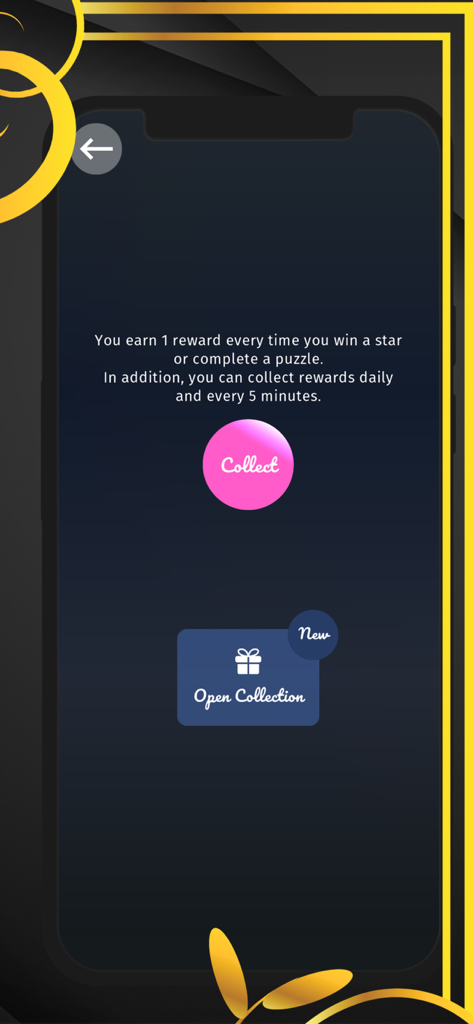 Rewards and collection interface for the BLINK fan game showing collection and daily reward options