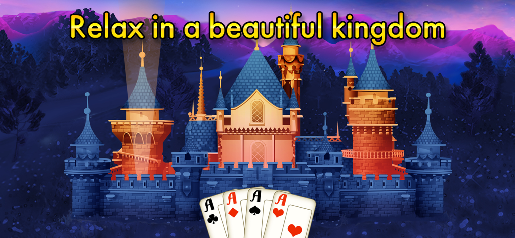 Magic Towers Solitaire - Enchanting castle background in Magic Towers Solitaire with playing cards