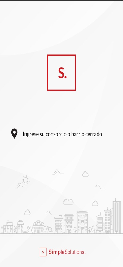 Simple Solutions - Simple Solutions app login screen for gated communities and associations