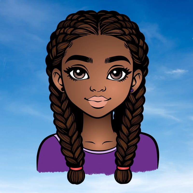 realistic girl with braids