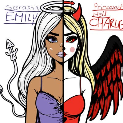 devil vs angel realistic girl