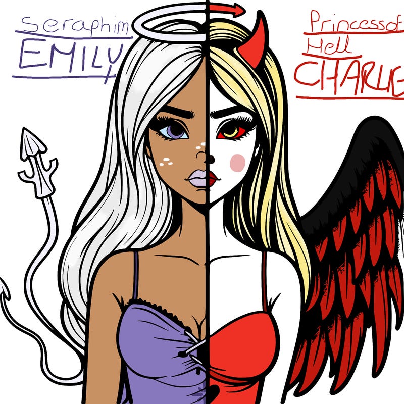 devil vs angel realistic girl