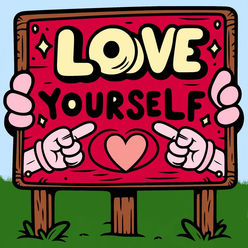 a sign where it is written: love yourself