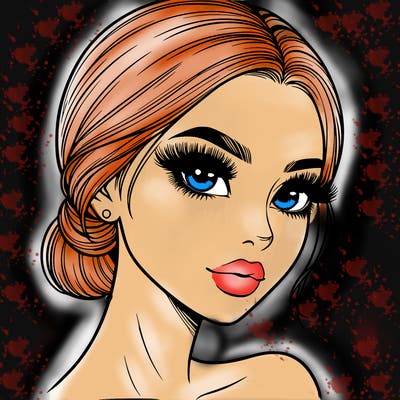 realistic girl with lashes