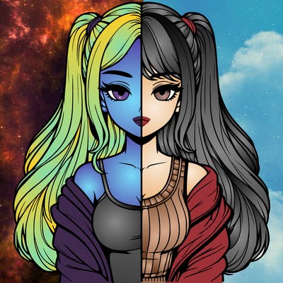 realistic girl split