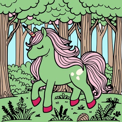 unicorn in the forest