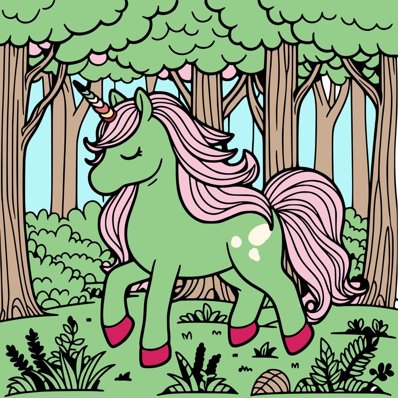 unicorn in the forest