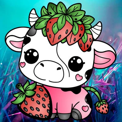cute strawberry cow