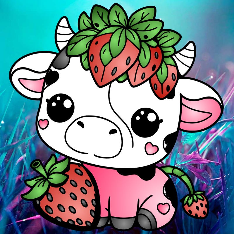 cute strawberry cow