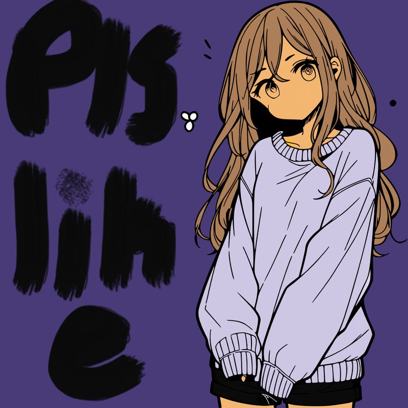 manga teen girl  in a sweater and baggy pants