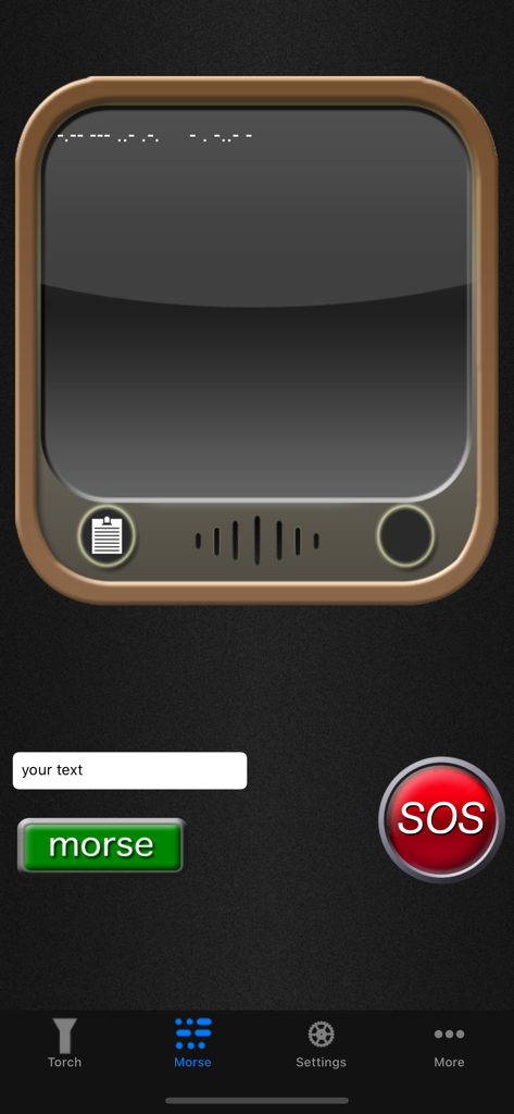 Flashlight & Morse Utility - 懐中電灯アプリのモールス信号テキスト入力とSOS緊急信号画面