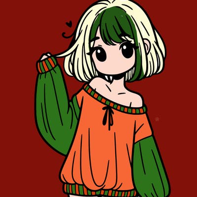 girl in baggy sweater hanging off her shoulder