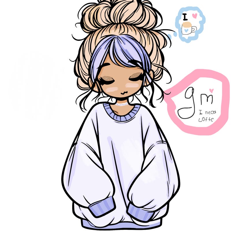 girl with baggy sweatshirt and messy bun