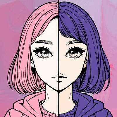 split realistic girl