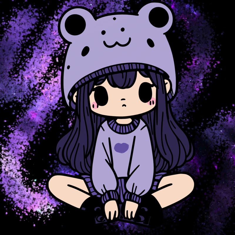 a girl wearing a frog hat and some frog socks