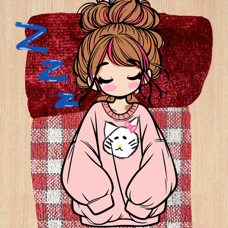 girl with baggy sweatshirt and messy bun