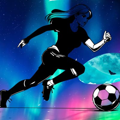 realistic woman playing soccer