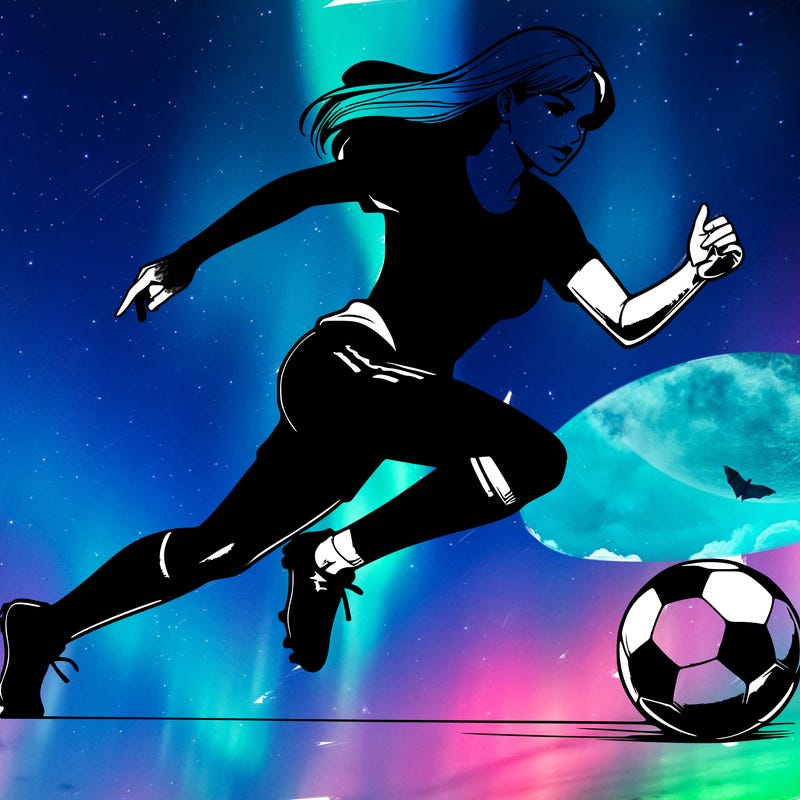 realistic woman playing soccer