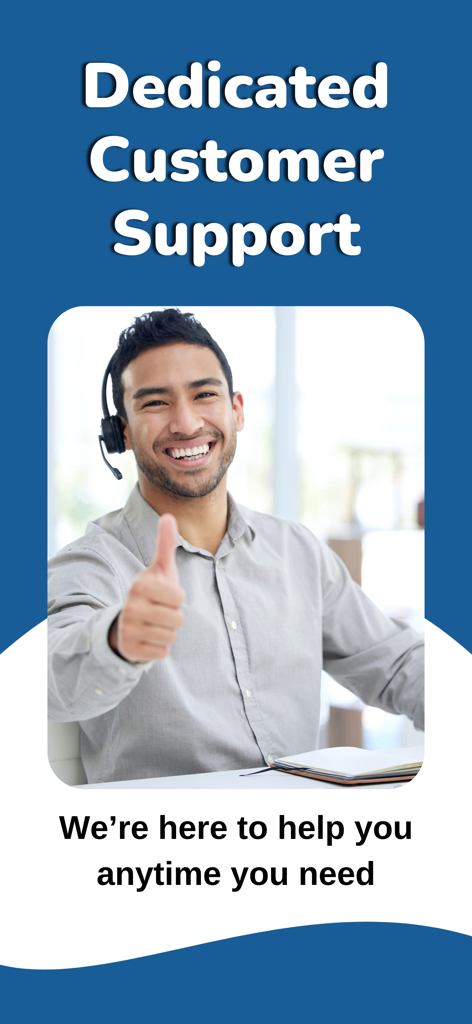 AI Invoice Maker - ServiFocus - A friendly customer support representative giving a thumbs up for the ServiFocus app.