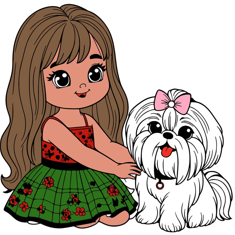girl with shitzu
