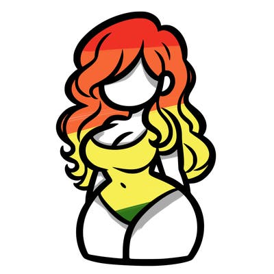 curvy woman with hair