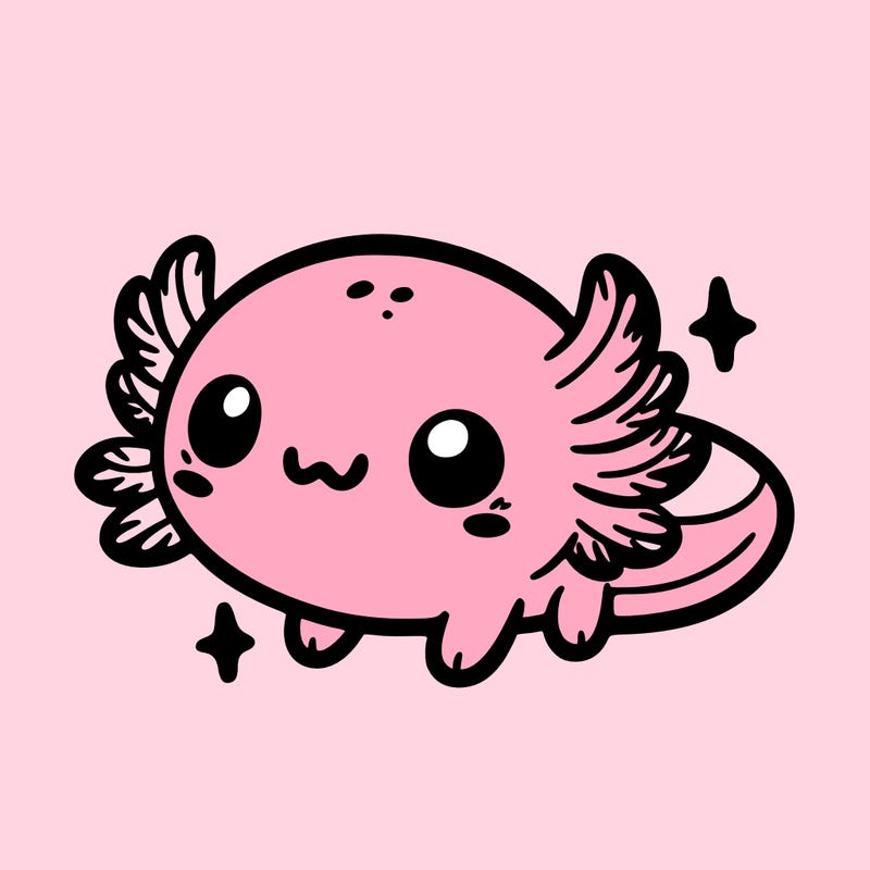 cute easy baby axolotl