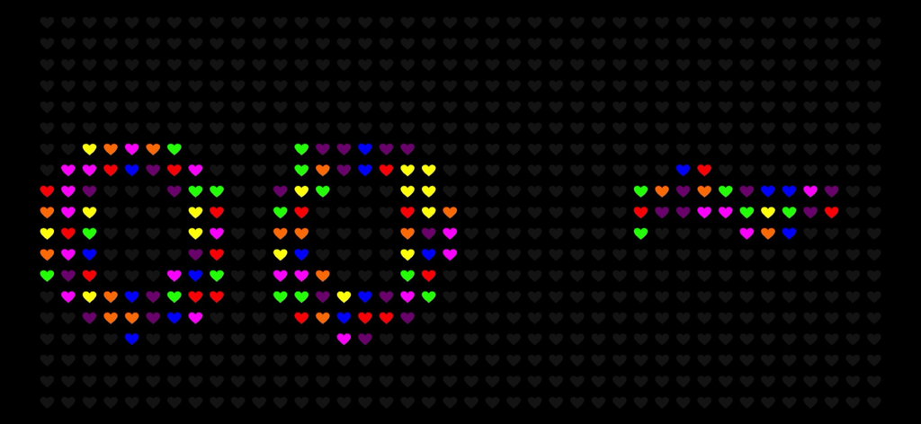 LED Board Plus - A digital LED display using colorful hearts to form scrolling text