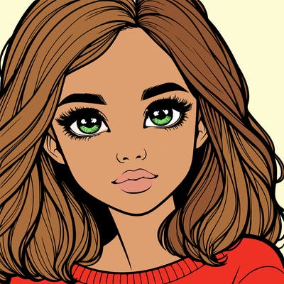 realistic girl whith cute eyes