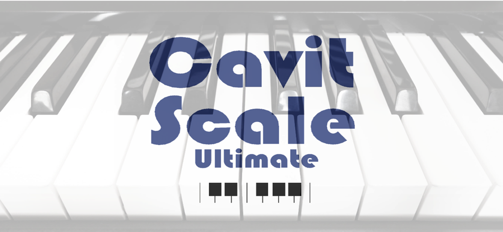 Cavit Scale Ultimate - Cavit Scale Ultimate app title displayed on a piano keyboard background