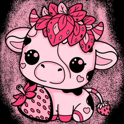 cute strawberry cow