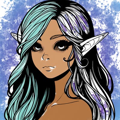 elf girl realistic dark fantasy