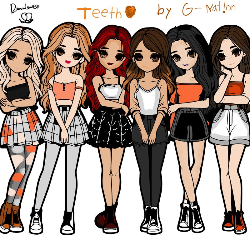 a group of girls realistic