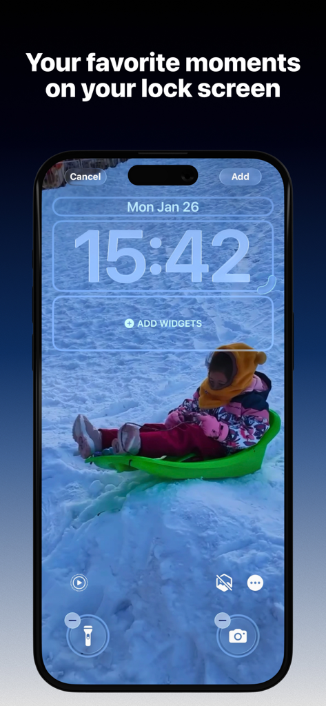 LiveGrab - Custom iPhone lock screen featuring a Live Photo created using the LiveGrab app